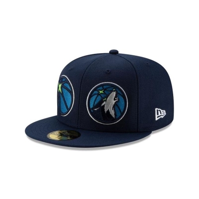 Minnesota Timberwolves Gorra | New Era NBA Double Hit 59fifty Fitted Cap Mexico - Azules